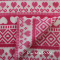 Padrão de coração rosa de 100 poliéster, ambos os lados escovados um lateral anti-pilão de lã polar estampada tecido para roupas de sofá